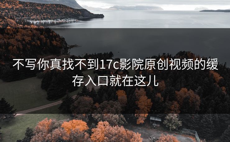 不写你真找不到17c影院原创视频的缓存入口就在这儿