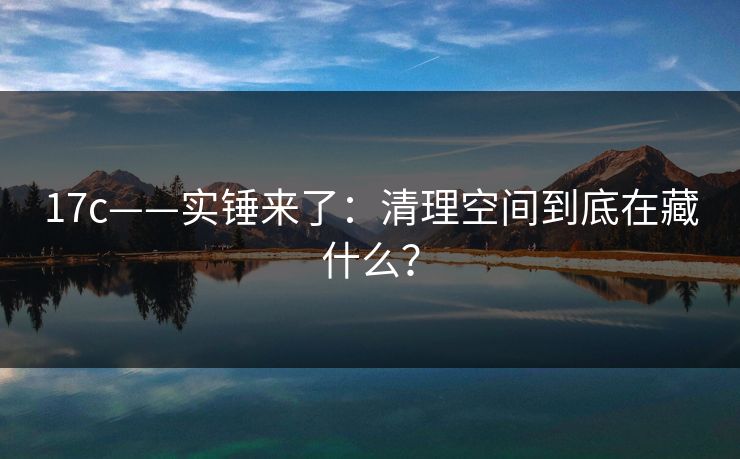 17c——实锤来了：清理空间到底在藏什么？
