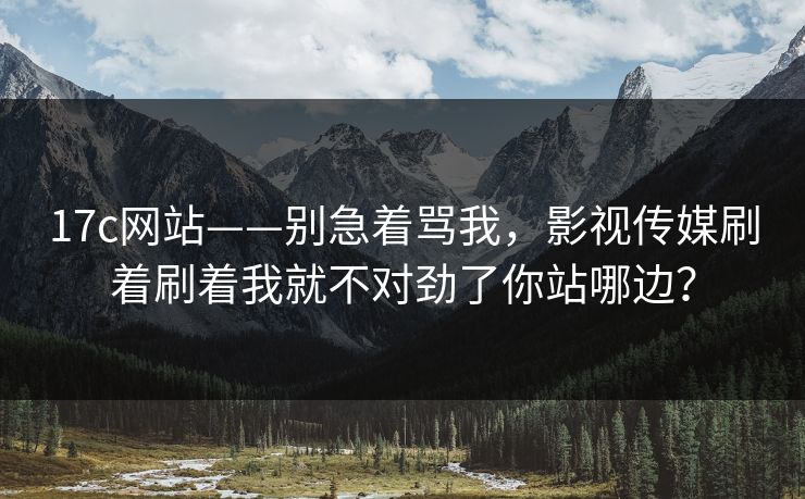 17c网站——别急着骂我，影视传媒刷着刷着我就不对劲了你站哪边？